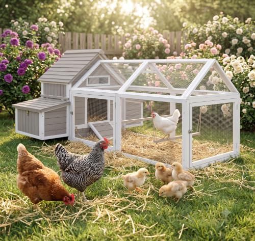 Large outdoor coop with long stationary run