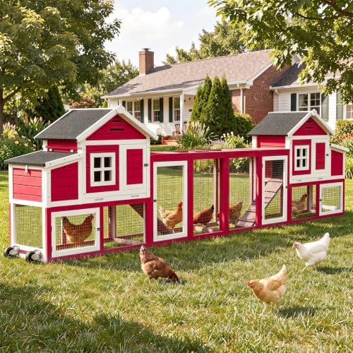 Mobile chicken coop with integrated wheels