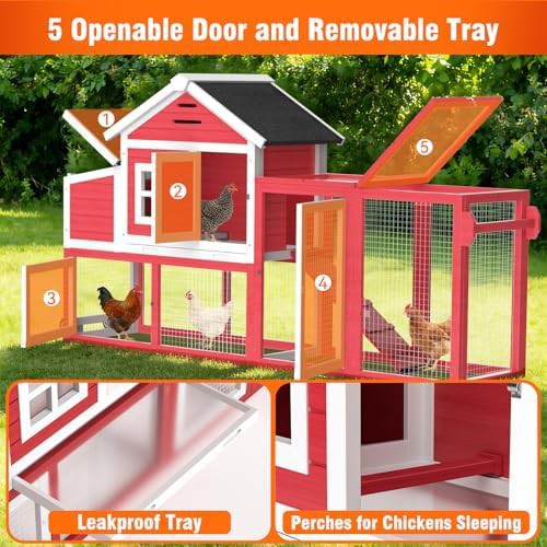 Mobile chicken coop with integrated wheels — photo 3
