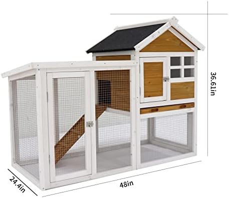 Two story wooden pet cage with wire run — photo 3