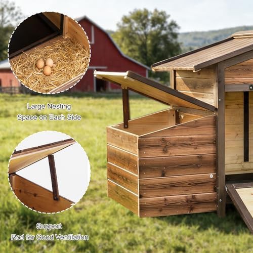 Brown wooden hen house with nesting boxes — photo 4