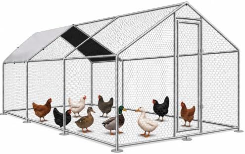 Rectangular metal walk-in chicken run