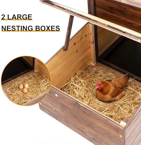 Brown wooden coop with nesting box — photo 3