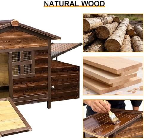 Brown wooden coop with nesting box — photo 5
