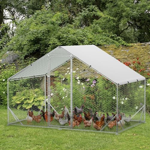 Large metal chicken coop with waterproof cover — photo 5