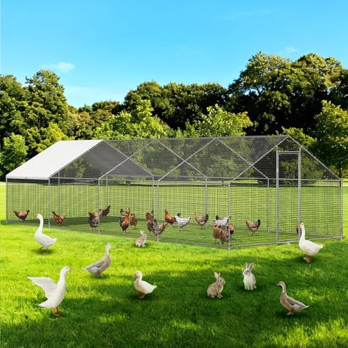 Extra long wire mesh poultry enclosure for farms
