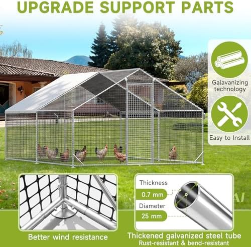 Thirteen foot metal frame chicken run for backyards — photo 3