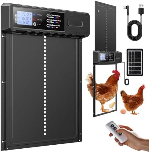 Automatic solar powered chicken coop door