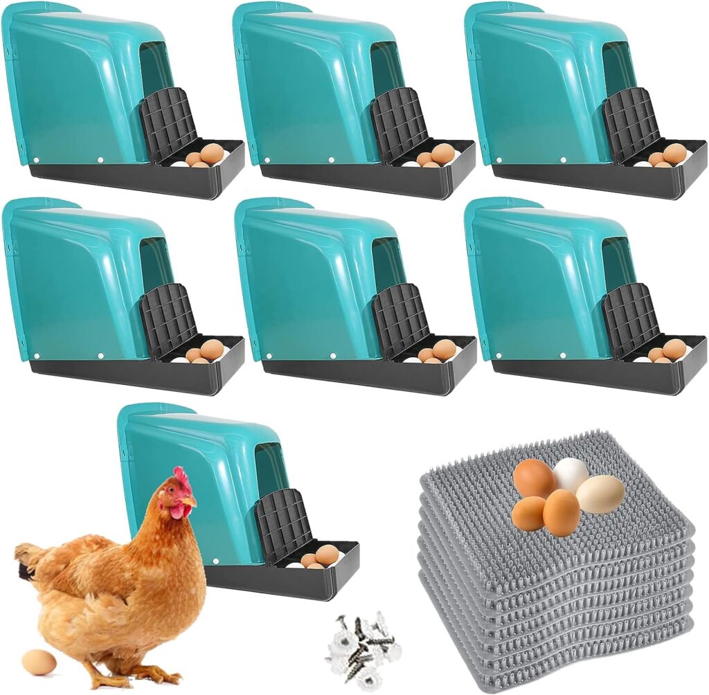 Chicken Nesting Box Chicken Laying Boxes with Perch Roll Out Nesting Boxes for Chickens Nesting Boxes for Chicken Coop,Nest Box Large (7Pack)
