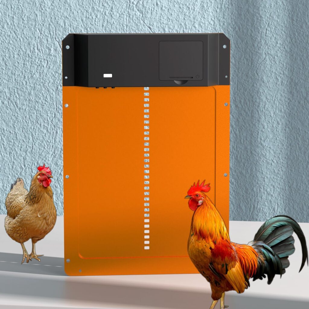 New 2023 Upgraded Automatic Chicken Coop Door Full Aluminum Door Light Sensing Chicken Coop Door Timer Control Coop Door Battery Powered Multi-Modes Chicken Door