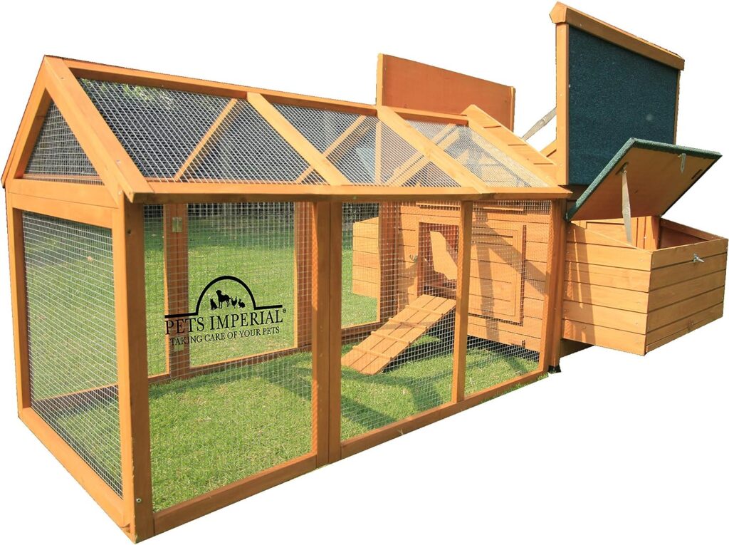 Pets Imperial Double Savoy Large Chicken Coop with 2 Nest Boxes and Run Suitable for Up to 10 Small Birds
